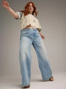 Torrid ~ Festi Baggy Low-Rise Wide Leg Jeans ~ Größe 10 ~ Neu mit Etikett - Bild 1 von 10