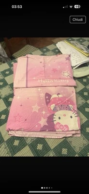 Completo notte bambina Hello Kitty, singole cotone lenzuolo sotto uguale ad ango - Immagine 1 di 4