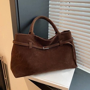 women’s Retro Tote Bag Large Capacity Shoulder Handbag Autumn Winter Fashion - Picture 1 of 24