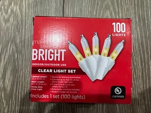 Make The Season Bright Christmas Indoor/Outdoor 100 Clear Light Set NEW! - Picture 1 of 1