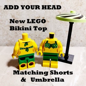 New LEGO Short Bikini Polka Dotted Dots Tied Top Matching Bottoms Legs Torso - Picture 1 of 1