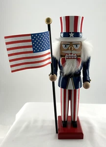 Erzgebirge Volkunnst Uncle Sam Nutcracker Germany 11 Inches Patriotic July 4th - Picture 1 of 21