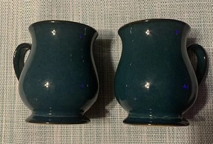 Set Of 2 Denby Greenwich Craftsman Mug Green White 4” Made In England - Picture 1 of 4