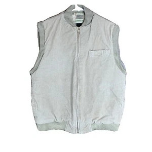 St. John’s Bay Corduroy Vest Mens Medium Tan Zip Up Closure Quilted Liner - Picture 1 of 9