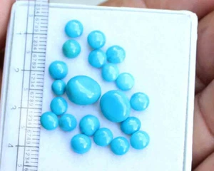 13,40 CT 8*9 Mm 100% NATURALE ARIZONA TURCHESE OVALE CABOCHON PIETRA PREZIOSA SCIOLTA - Foto 1 di 3