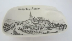 ANDECHS Germany Souvenir black white ceramic ash tray Plankenfels Bavaria - Picture 1 of 6