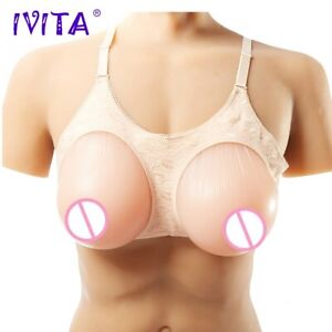 IVITA 4600g Huge Breast Forms With Shoulder Straps For Sexy  Female Shemale Gift