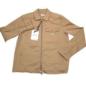 $980 Moncler Cognac Beige Gabardine Zip Overshirt Mens Size 2XL - Picture 1 of 9