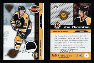 2000-01 Pacific Private Stock Titanium Draft Edition /24 Joe Thornton #8 Patch