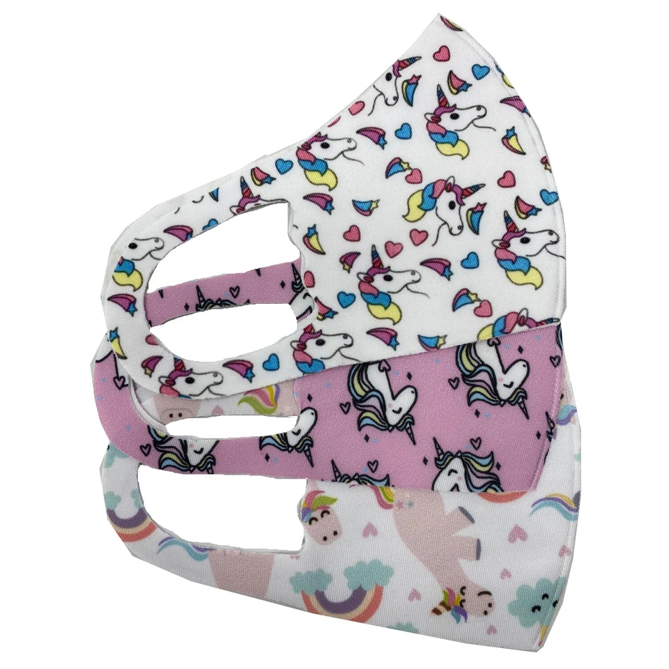 Unisex Kids 3x Pack Washable Breathable Reusable Mouth Protection Face Covering - Image 1 of 1