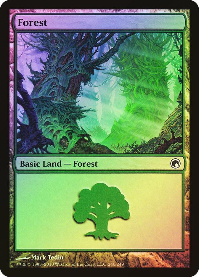MTG FOIL Forest 246  - Scars of Mirrodin #246 - Image 1 of 1