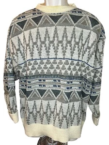 Vintage Pendleton Lobo 100% Virgin Wool Sweater Men's Southwest Geometric Medium - Picture 1 of 4