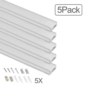 5pack 1m LED Aluprofil Aluminium Profile Leiste Eloxiert U-form für LED-Streifen - Bild 1 von 21