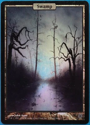 Swamp FOIL Unhinged HEAVILY PLD Textless Extended / Full Art (469636) ABUGames - Image 1 of 2