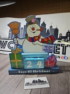 FROSTY THE SNOWMAN Countdown to Christmas Perpetual Calendar Wooden Block Advent - Picture 1 of 3
