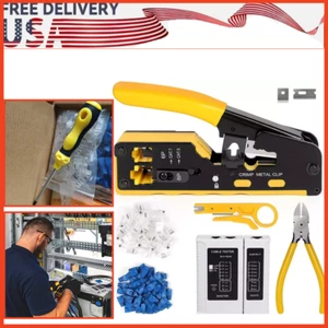 Tool Kit Ethernet Pass through Crimper,RJ45 Crimp ,Network Cat5 Cat6 Cat7 Crimp - Picture 1 of 9