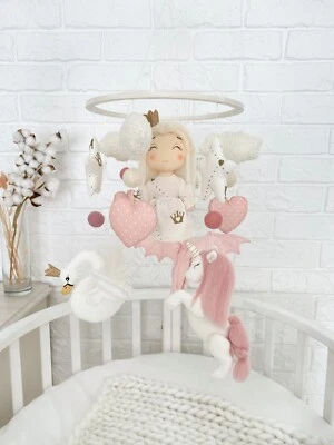 Princesa Bebé Móvil, Dragón, Cisne, Tendencia Boucle Infantil, Regalo Ducha Bebé Niña Foto 1 de 4