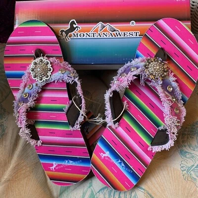 Sandálias femininas Montana West Medallion tamanho 7 - Imagem 1 de 3