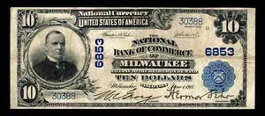 Große 10 $ Wisconsin Nationalbanknote von 1902 - Bild 1 von 2