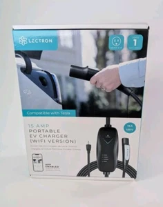 Lectron Tesla Level 1 NEMA 5-15 110V Electric Vehicle EV Charger 16ft Cord Wifi - Picture 1 of 5