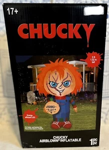 Nuevo Chucky Child's Play Halloween Wanna Play LED Horror 5 Ft Airlown Inflable - Imagen 1 de 12