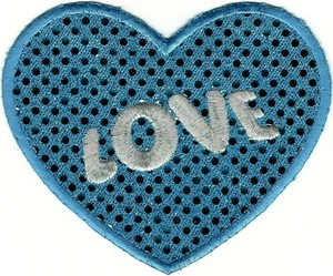 Large 6" inch Embroidery Disco Dot Heart Patch - Picture 1 of 1