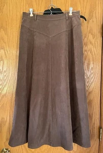 Maxi Falda Larga Acampanada ORVIS Marrón Camel Línea A Cremallera Elástica 2 Bolsillos Talla 12 - Imagen 1 de 9