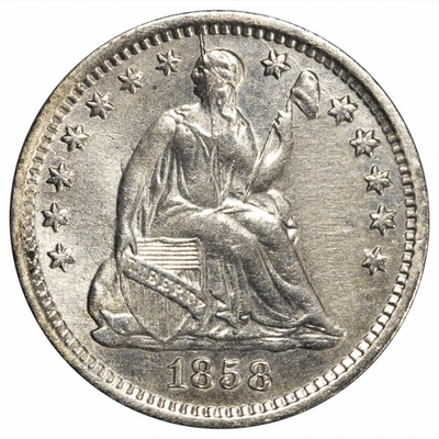 1858O Seated Liberty Half Dime H10C Raw Unicorn Die Crack - Image 1 of 3