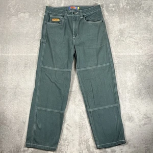Empyre Skater Jeans 30X28 Green Relaxed Denim Double Knee Baggy Loose Y2K - Picture 1 of 17