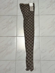Medias Gucci GG Supreme Beige/Marrón Oscuro Para Mujer Talla M Auténticas Nuevas - Imagen 1 de 5