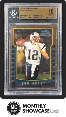 TOM BRADY BGS 10 НЕТРОНУТЫЙ 2000 BOWMAN ХРОМ NO236 КАРТОЧКА ДЕБЮТАНТА RC ПАТРИОТЫ РЕДКАЯ - Изображение 1 из 4