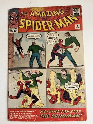 THE AMAZING SPIDER-MAN #4 Marvel Comics 1963 1st App. SANDMAN Lee Ditko VG- 3.5 - Image 1 of 4