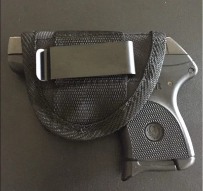 Holster: Small Frame Semi-Auto / Revolver: Sturdy Cordura Nylon Steel Belt Clip  - Image 1 of 4