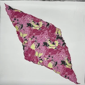 Lebendiger rosa Blumen Chiffon Dreieckstuch - transparent & leicht - Bild 1 von 8