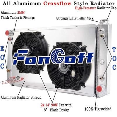 4Row Radiator+Shroud Fan for 1992-1993 Chevy GMC C2500 C3500 K2500 K3500 6.5L V8 Foto 1 de 4