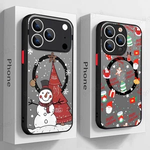 Custodia ibrida per iPhone 17 16 15 Pro Max 14 13 12 11 MagSafe Natale Natale - Foto 1 di 16