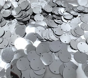 10g Pailletten zum Aufnähen 12mm flach rund geformt Spiegel Pailletten Shisha Verzierung - Bild 1 von 2