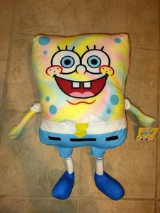 Pantalones Cuadrados Bob Esponja 20" Arco Iris Tie Dye Peluche JUMBO Buenas Cosas - Nuevos Con Etiqueta - Imagen 1 de 7