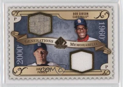 2009 SP Legendary Cuts Generations Memorabilia Bob Gibson Jake Peavy #GM-GP HOF - Image 1 of 2