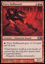 1x FOIL Fiery Hellhound M11 MtG Magic Red Common 1 x1 Card Cards