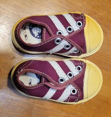 Винтажные детские туфли 1960-х The Big Mascot красные с белыми полосками размер 2 - Изображение 1 из 4