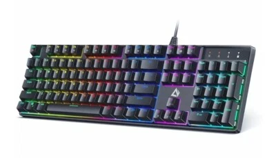 Mechanical Keyboard  LED Illuminated  Blue Switches Aukey KM-G16 UK Layout - Image 1 of 4