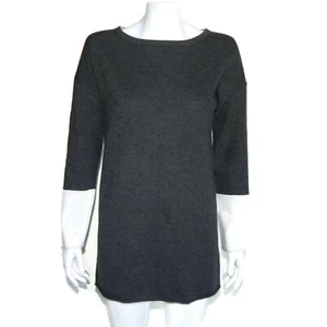 LORD & TAYLOR 100% Cashmere Gray Color Block Crewneck Sweater Womens Small 1694 - Picture 1 of 5