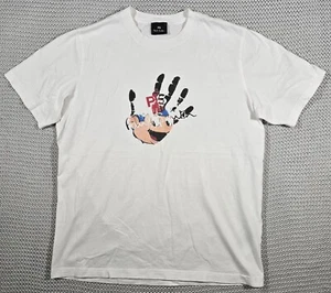 Paul Smith PS Hand Logo Tshirt Men Sz L White Short Sleeve Graphic Tee - Picture 1 of 8