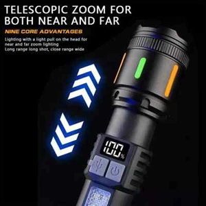 LED Taschenlampe Extrem Hell 80000LM Aufladbar USB Rechargable Taschenlampen - Bild 1 von 13