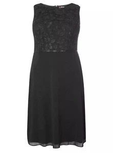Lovedrobe Black Cornelli Skater Dress UK 20 LN191 ZZ 01 - Picture 1 of 5