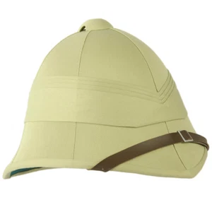 Military Style Classic British Army Tropical Pith Helmet Unbadged Replica Khaki - Picture 1 of 1