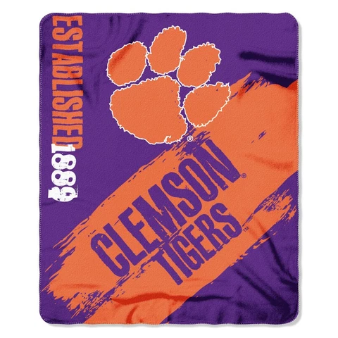 Clemson Tigers 50x60 Fleece Blanket - Painted Design [NEW] NCAA Throw Warm Cover