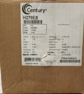 H279ES AO Smith 200-230/460 3Ph 1140Rpm 1/2Hp OEM H279ES - Picture 1 of 1