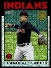 2021 Topps 1986 Chrome Silver Pack Francisco Lindor Cleveland Indians #201A R87